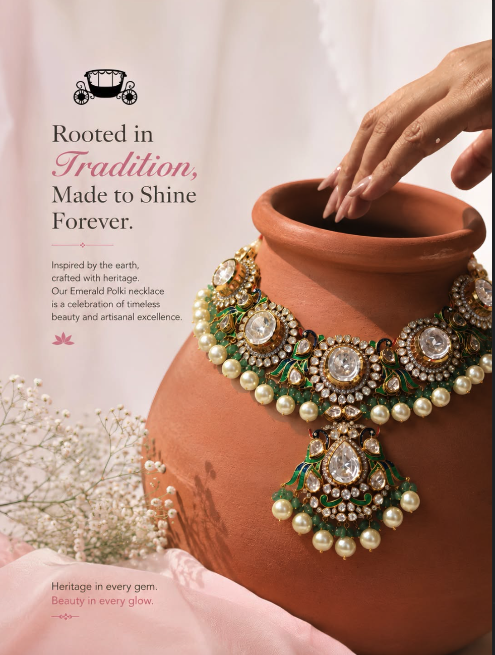 Rooted in tradition — emerald polki necklace